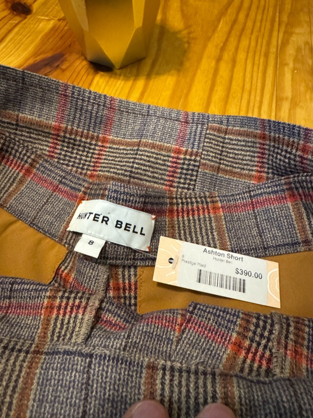 NWT Hunter Bell Ashton Short Tie Waist Prestige Plaid High Waist Women’s SIZE 8 - Picture 2 of 10